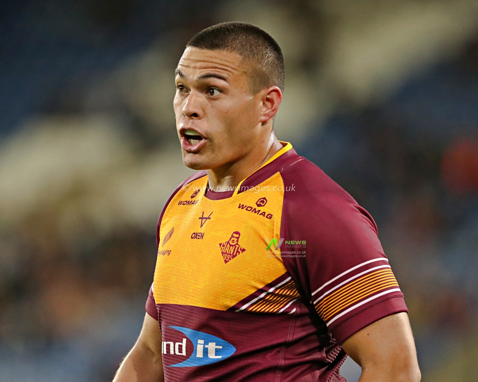 Tuimoala Lolohea of Huddersfield Giants during the Betfred Super League Round 13 match Huddersfield Giants vs Leigh Leopards at John Smith's Stadium, Huddersfield, United Kingdom, 29th May 2025(Photo by Sam Eaden/News Images)