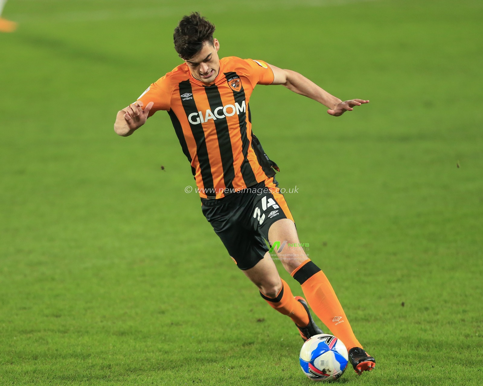 Jacob Greaves #24 of Hull City in action during the game