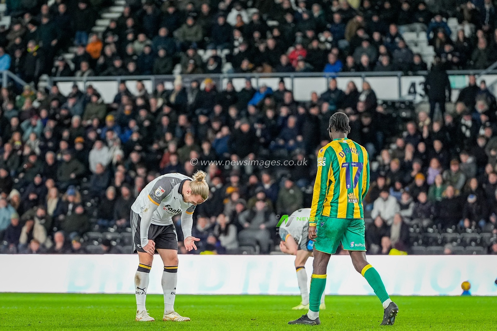 Lars-Jørgen Salvesen of Derby County dejected at full time during the Sky Bet Championship match Derby County vs West Bromwich Albion at Pride Park Stadium, Derby, United Kingdom on 23 January 2026

(Photo by Maynard Manyowa/News Images)