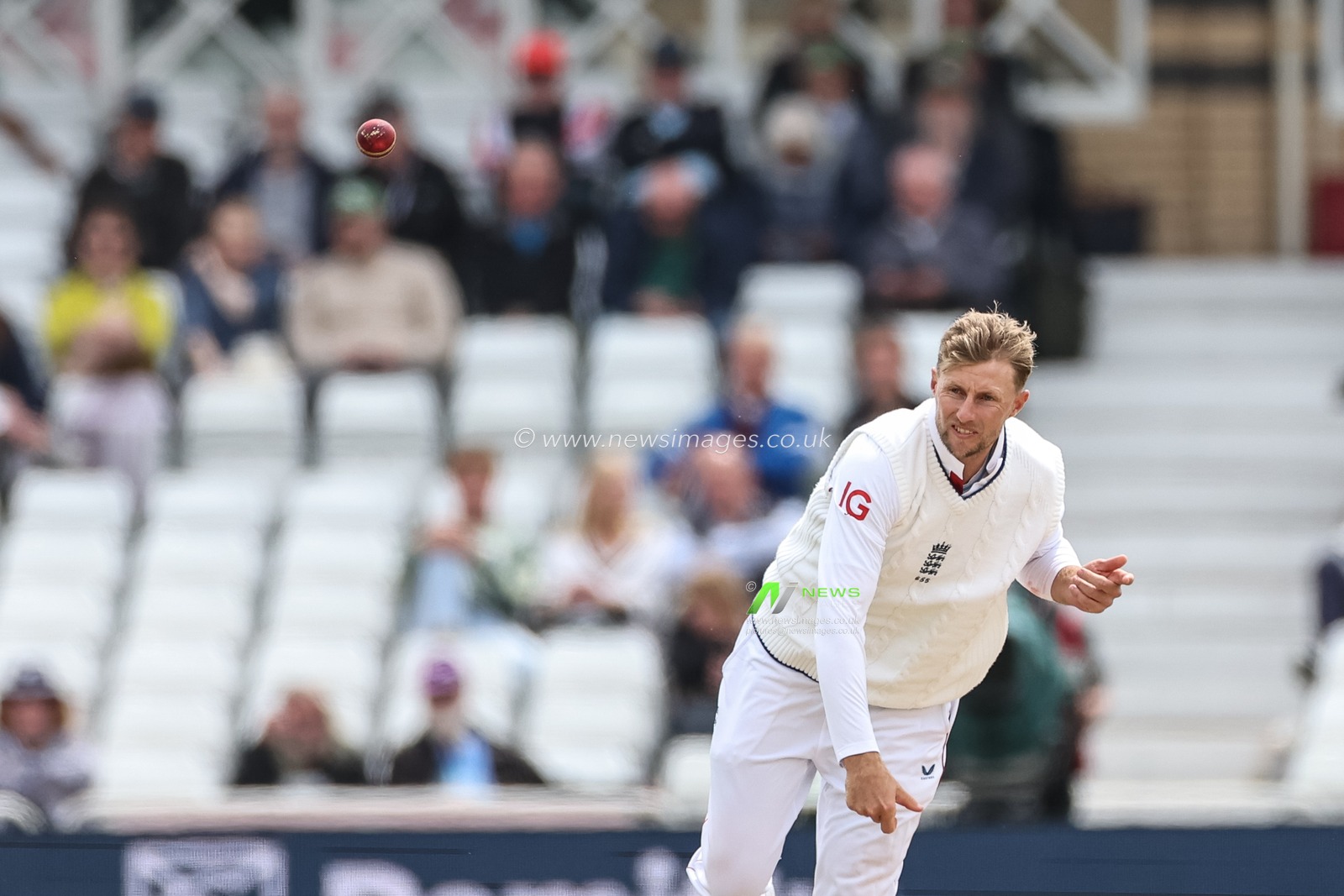 Joe Root of England delivers the ball during the Rothesay Test Match Day 3 England vs Zimbabwe at Trent Bridge, Nottingham, United Kingdom, 24th May 2025

(Photo by Mark Cosgrove/News Images)