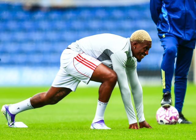 Callum Hudson-Odoi of Nottingham Forest in the pregame warmup session during the Pre-season friendly match Nottingham Forest vs Monaco at SMH Group Stadiumact Stadium, Chesterfield, United Kingdom, 19th July 2025

(Photo by Richard Bierton/News Images)