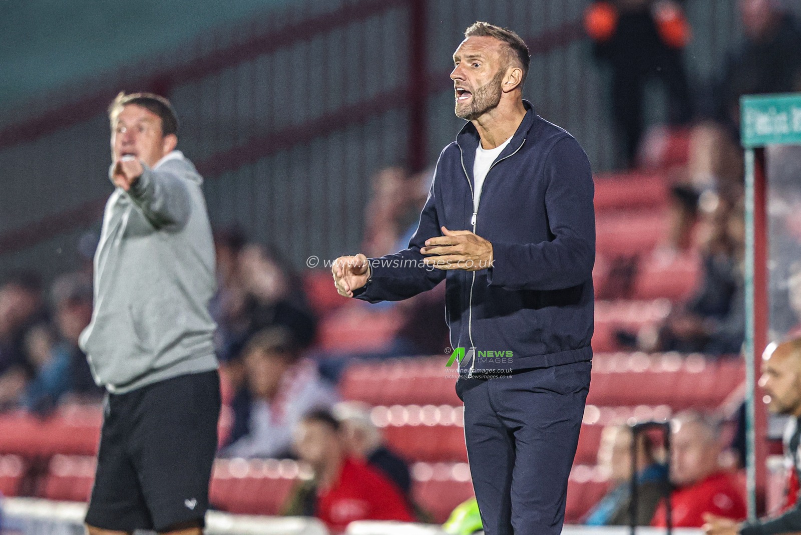 Ian Evatt manager of Blackpool gives his team instructions during the Sky Bet League One match Barnsley vs Blackpool at Oakwell, Barnsley, United Kingdom on 02 September 2026

(Photo by Alfie Cosgrove/News Images)