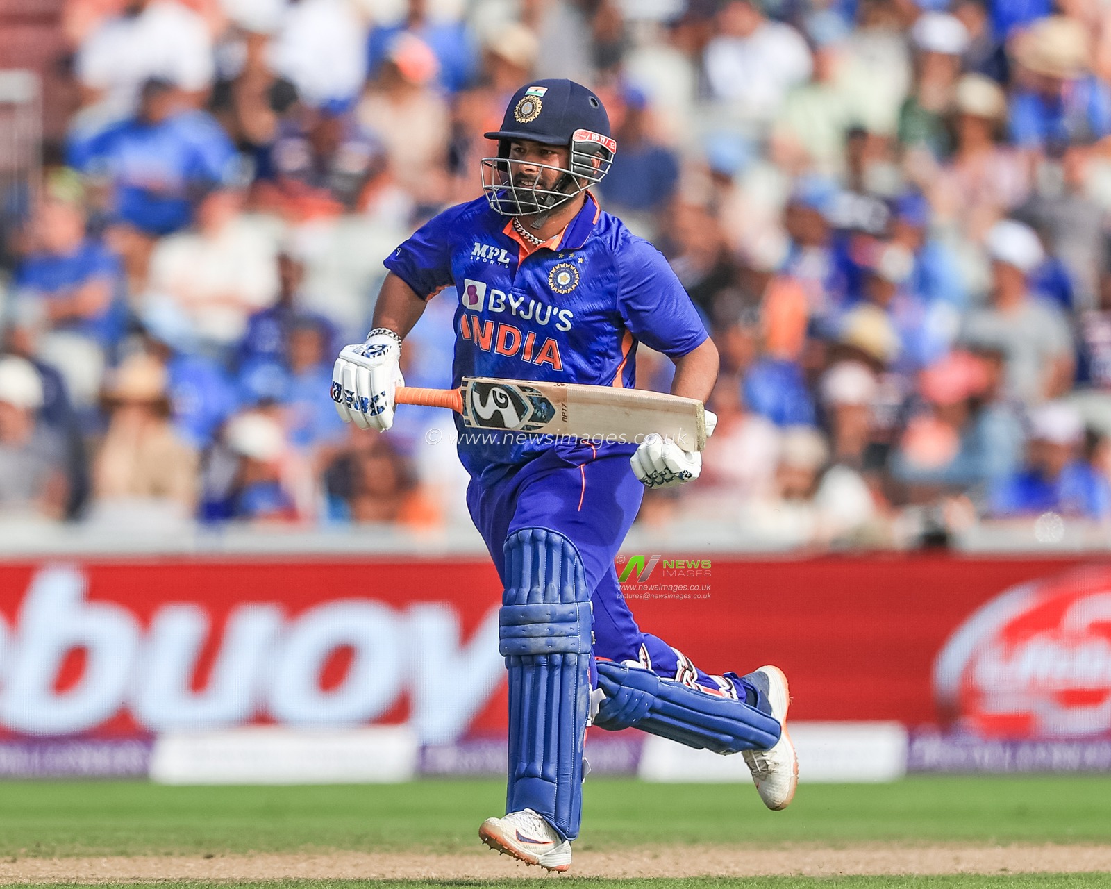 Rishabh Pant of India makes two runs