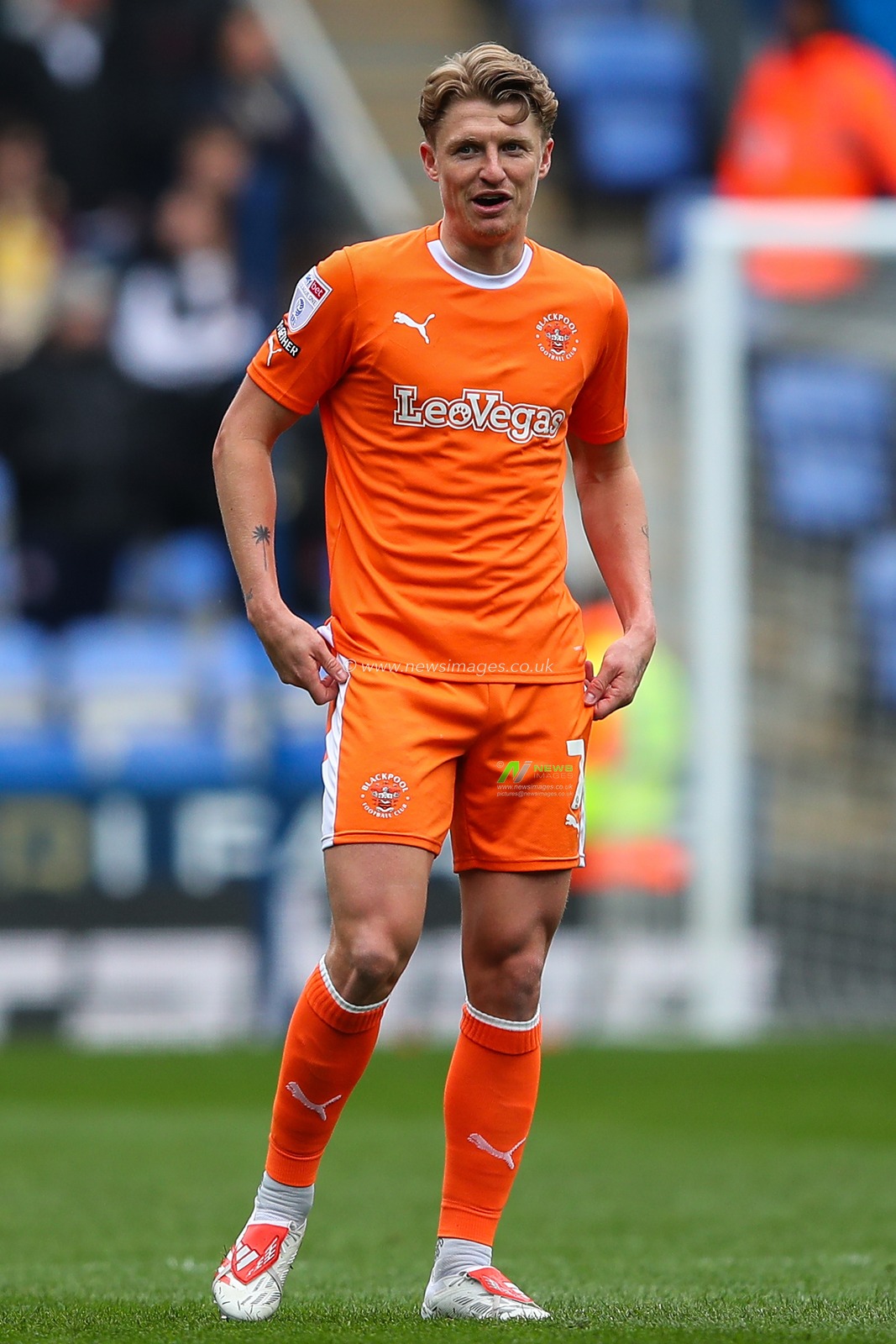 George Byers of Blackpool during the Sky Bet League 1 match Reading vs Blackpool at Select Car Leasing Stadium, Reading, United Kingdom, 27th April 2024

(Photo by Gareth Evans/News Images)