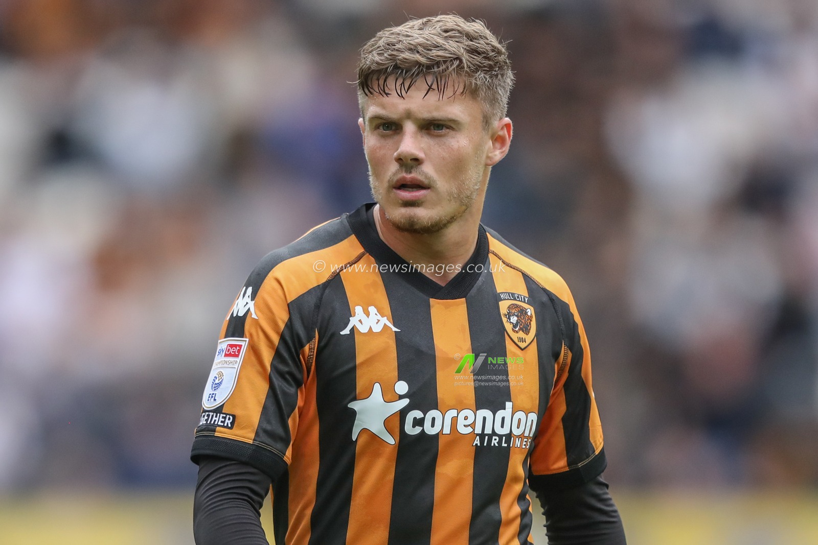 Regan Slater of Hull City during the Sky Bet Championship match Hull City vs Millwall at MKM Stadium, Hull, United Kingdom, 24th August 2024

(Photo by Alfie Cosgrove/News Images)