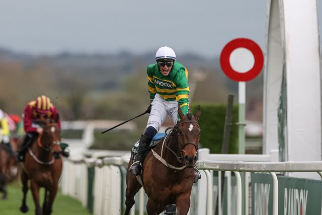 Paul Townend wins the 16:00 Randox Grand National Handicap Chase on I Am Maximus during the Randox Grand National Day 2024 at Aintree Racecourse, Liverpool, United Kingdom, 13th April 2024

(Photo by Mark Cosgrove/News Images)