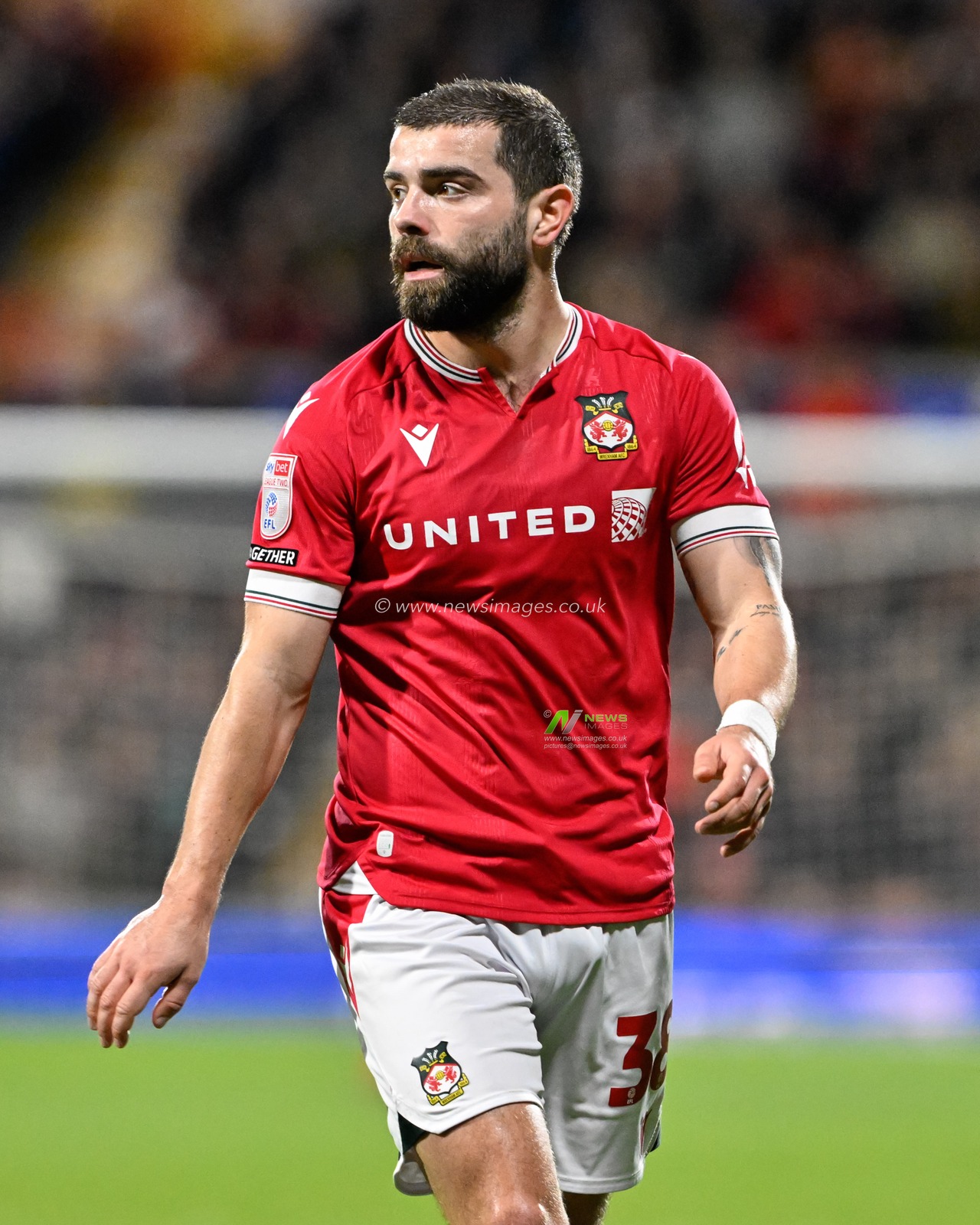 Elliot Lee of Wrexham, during the Sky Bet League 2 match Wrexham vs Harrogate Town at SToK Cae Ras, Wrexham, United Kingdom, 12th March 2024

(Photo by Cody Froggatt/News Images)