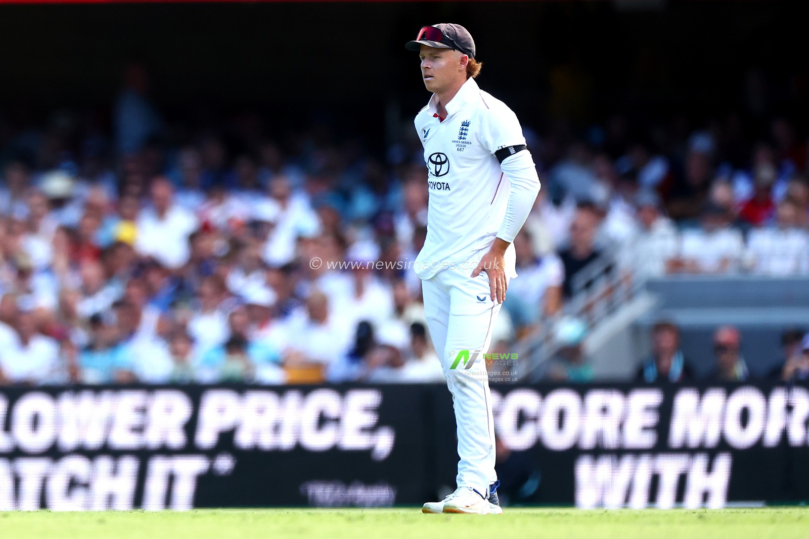 Ollie Pope of England looks on during the NRMA Insurance Ashes Second Test Day 2 Australia vs England at The Gabba, Brisbane Cricket Ground, Brisbane, Australia, 5th December 2025

(Photo by Pat Hoelscher/News Images)

*** GER AUT SUI OUT ***