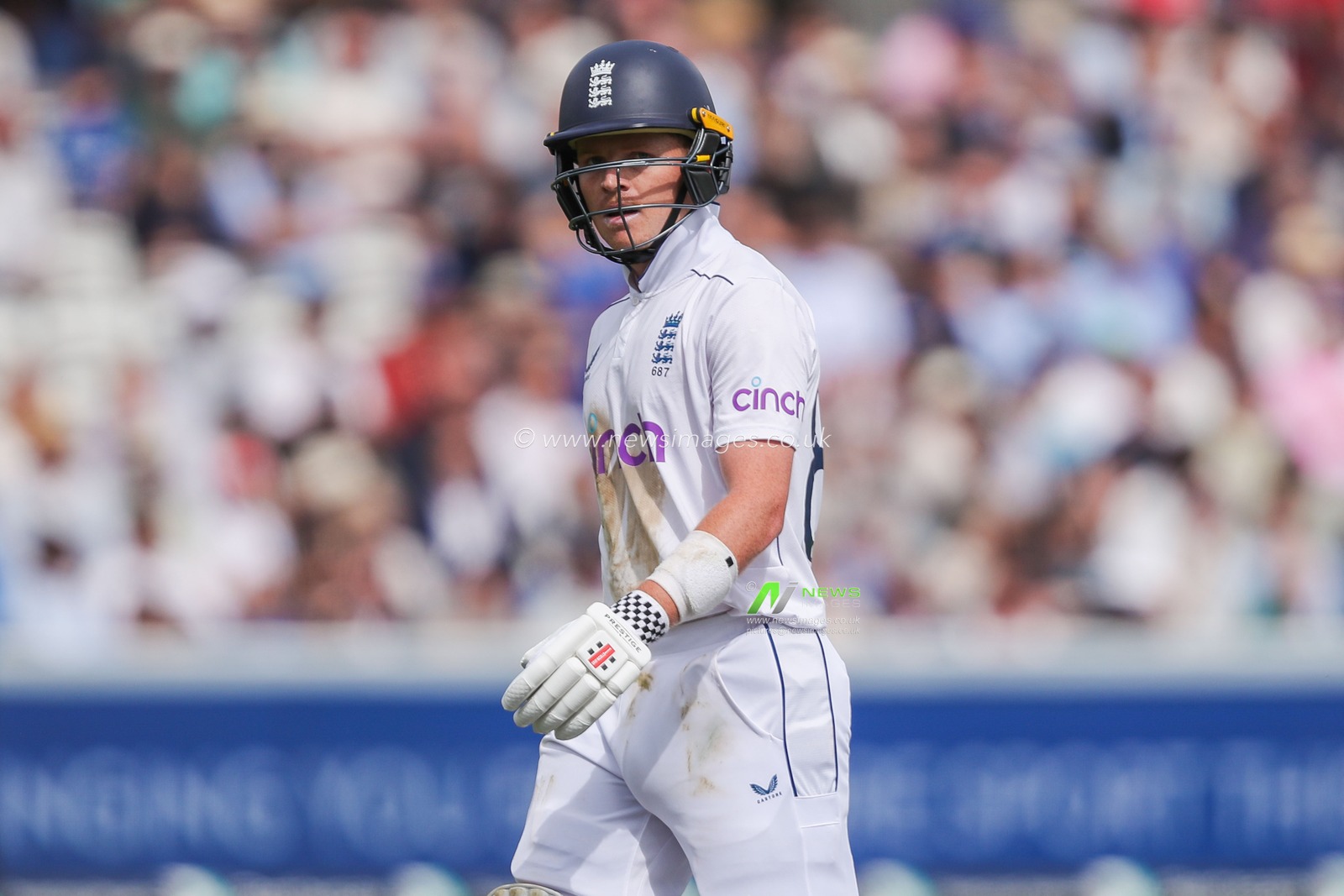 Ollie Pope of England looks dejected following his dismissal during England v Sri Lanka 2nd Rothesay Test Match Day 3 at Lords, London, United Kingdom, 31st August 2024

(Photo by Izzy Poles/News Images)