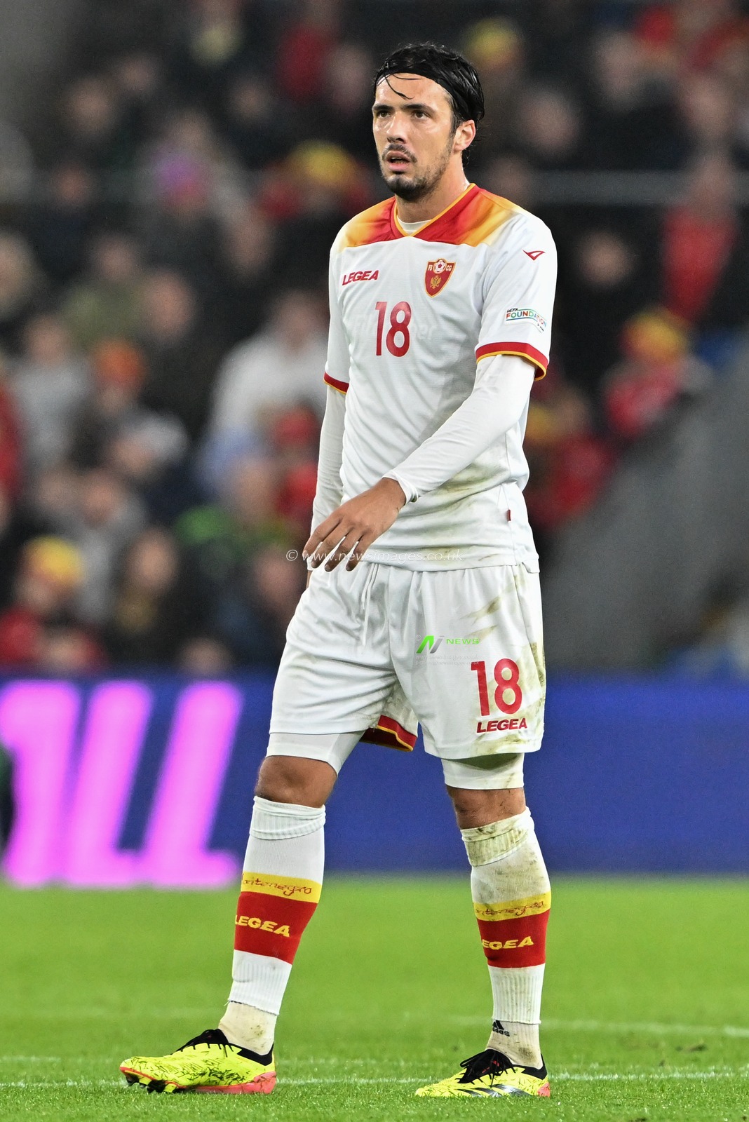 Marko BakiÄ‡ of Montenegro during the UEFA Nations League - League B - Group 4 match Wales vs Montenegro at Cardiff City Stadium, Cardiff, United Kingdom, 14th October 2024

(Photo by Cody Froggatt/News Images)