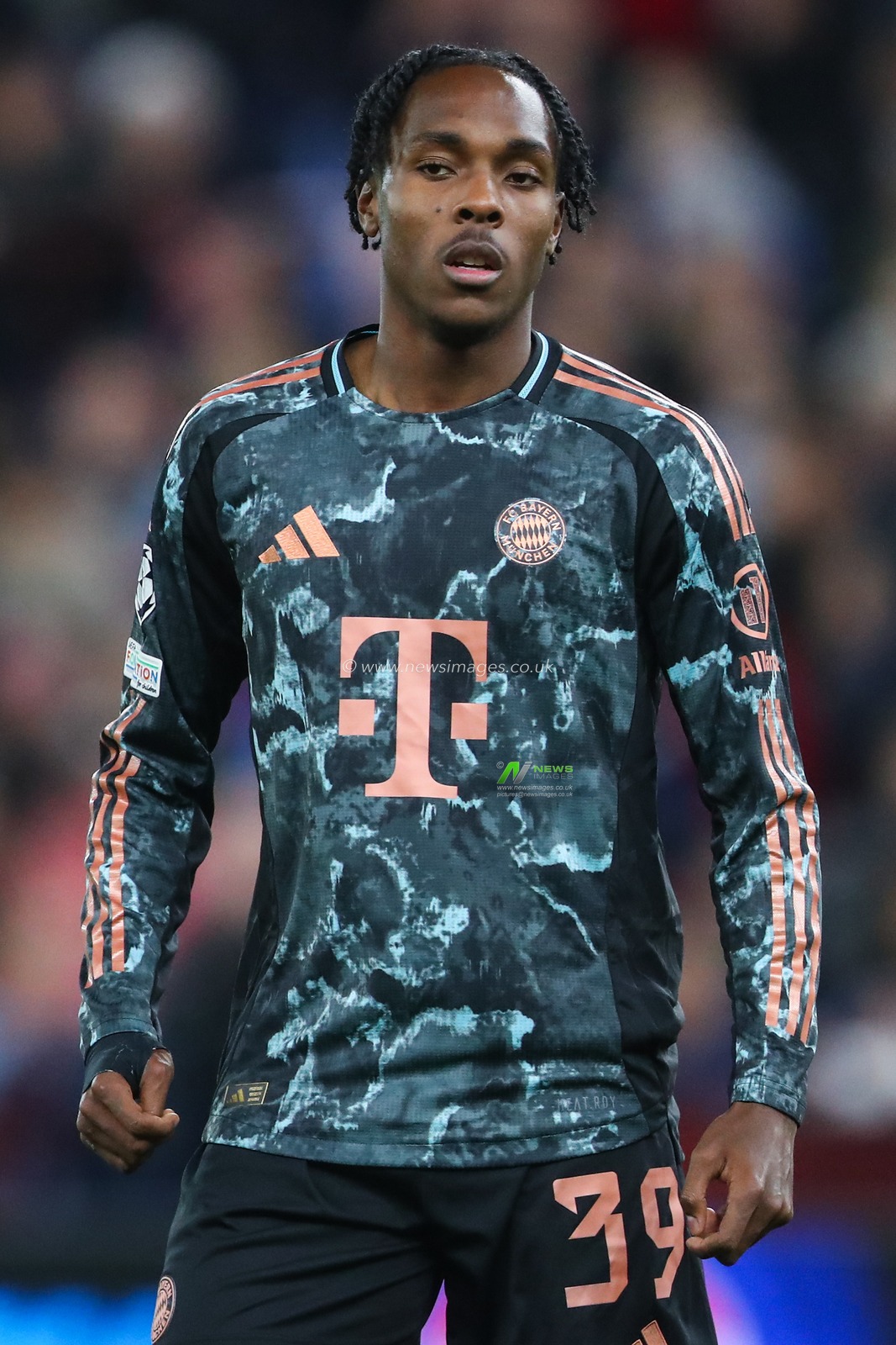 Mathys Tel of Bayern Munich during the UEFA Champions League League Stage match Aston Villa vs Bayern Munich at Villa Park, Birmingham, United Kingdom, 2nd October 2024

(Photo by Gareth Evans/News Images)