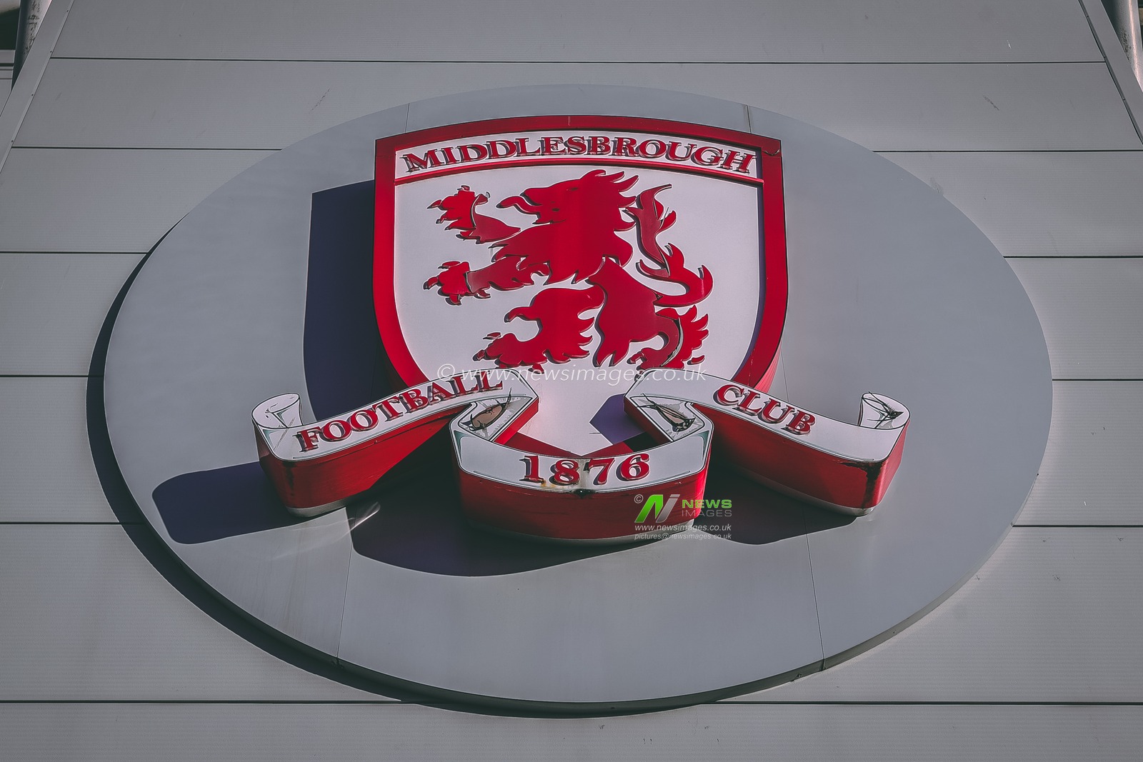 The Middlesbrough badge on The Riverside Stadium ahead of the Sky Bet Championship match Middlesbrough vs Millwall at Riverside Stadium, Middlesbrough, United Kingdom, 14th January 2023

(Photo by James Heaton/News Images)