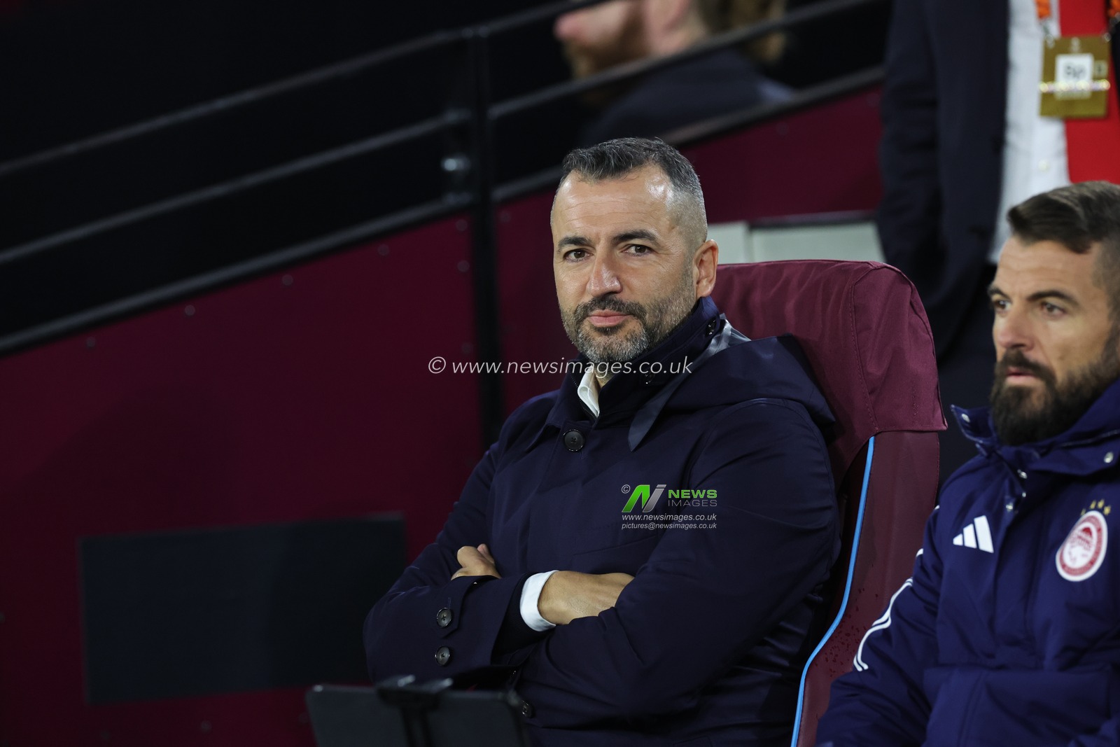Diego MartÃ­nez manager of Olympiakos ahead of the game during the UEFA Europa League match West Ham United vs Olympiakos FC at London Stadium, London, United Kingdom, 9th November 2023

(Photo by Mark Cosgrove/News Images)