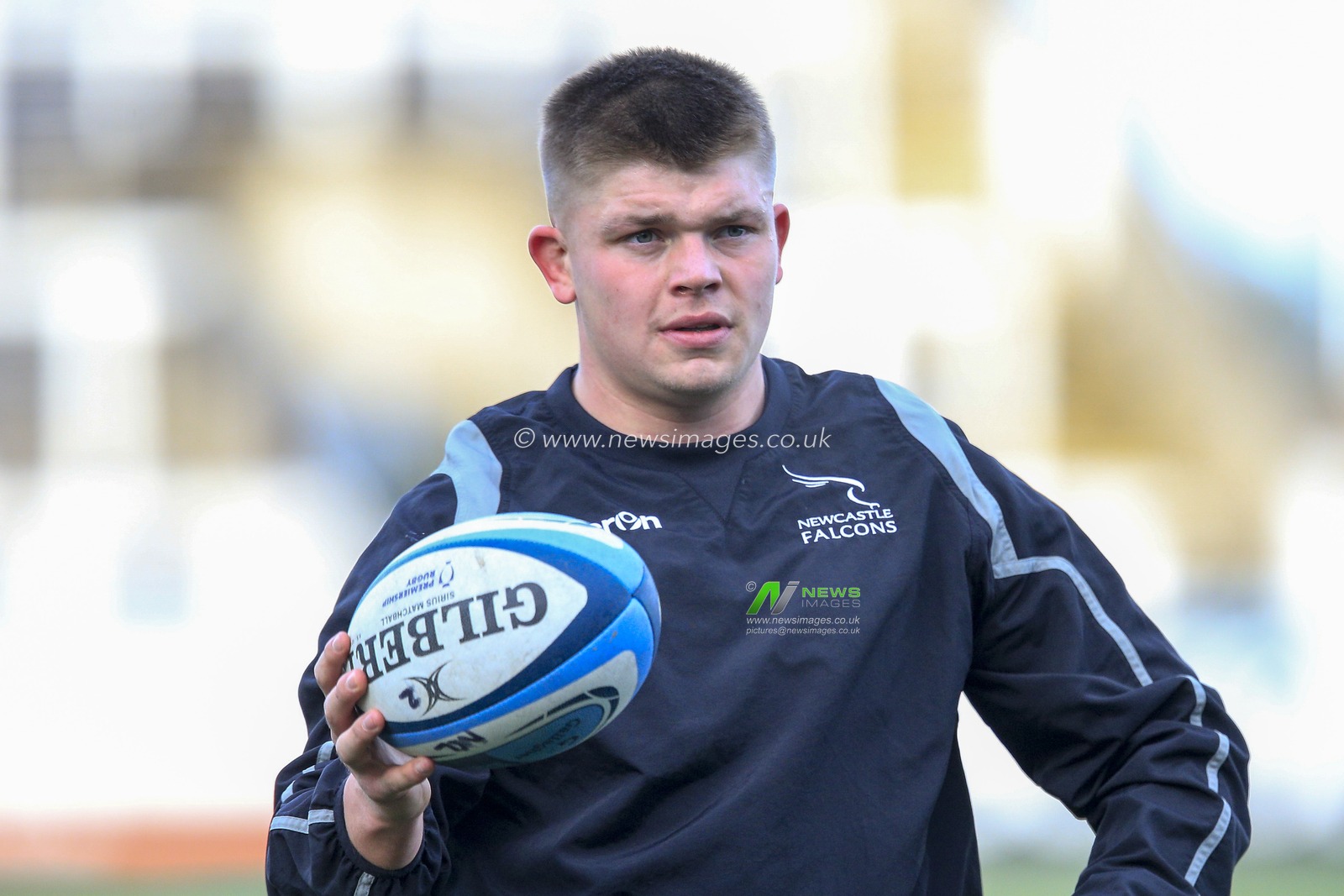 Jamie Blamire of Newcastle Falcons during the pre-game warm up
