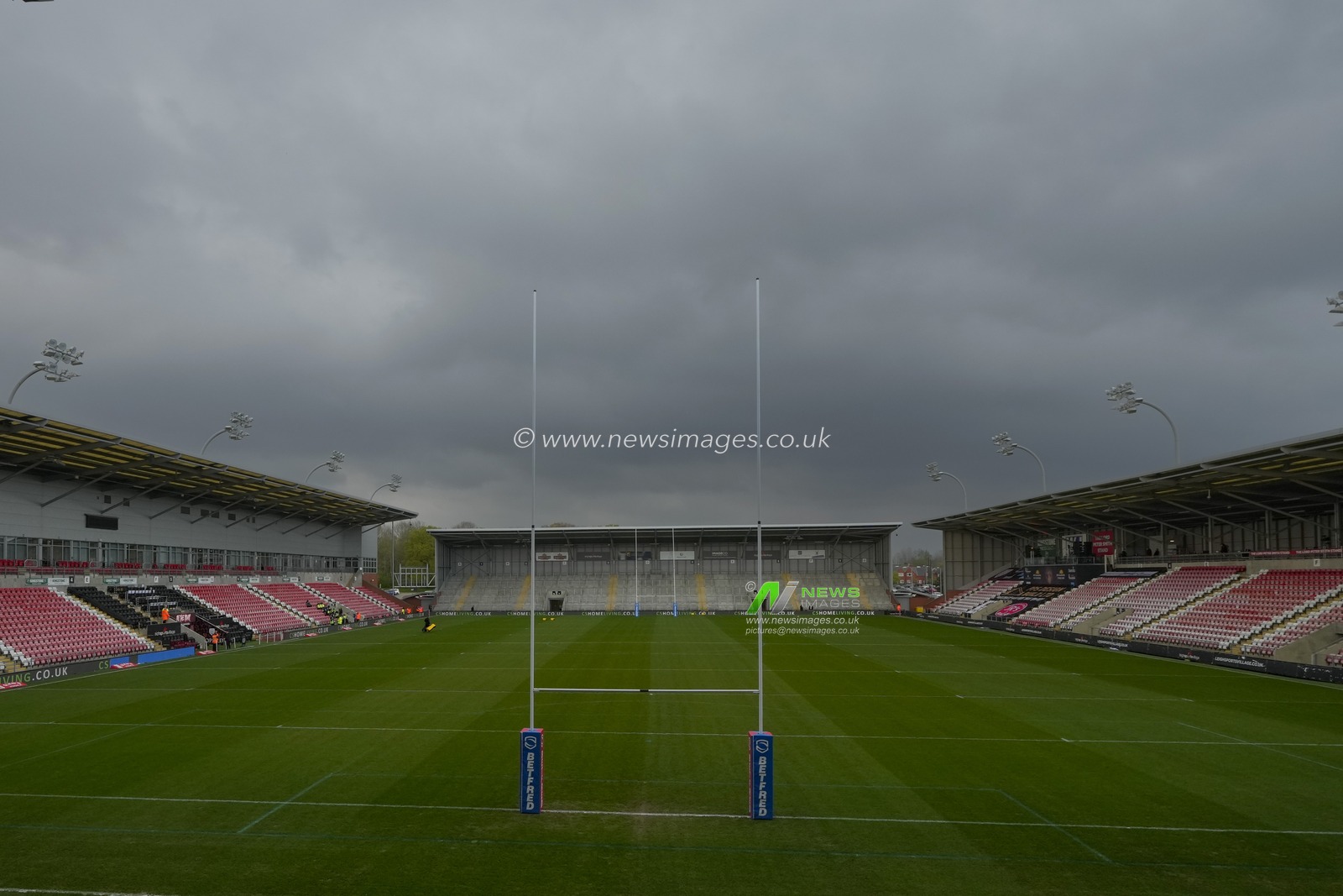 A general view of the Leigh Sports Village Stadium before the Betfred Super League Round 10 match Leigh Leopards vs Leeds Rhinos at Leigh Sports Village, Leigh, United Kingdom, 21st April 2023

(Photo by Steve Flynn/News Images)