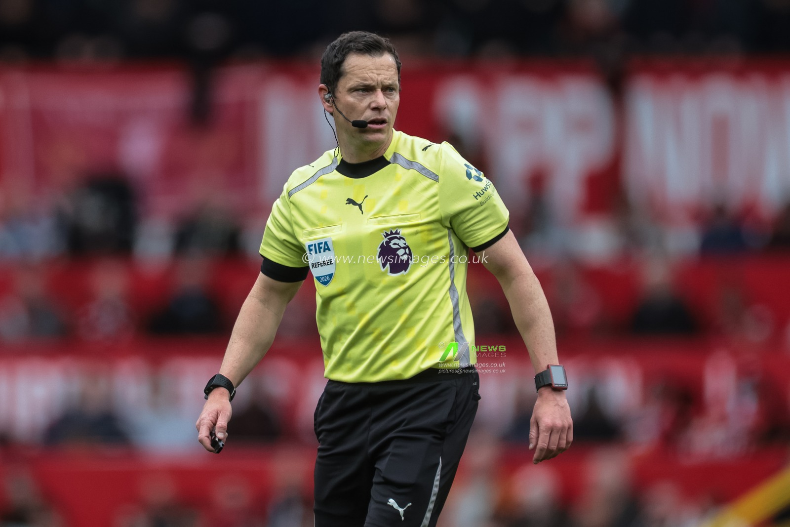 RefereeDarren England in action during the Premier League match Manchester United vs Liverpool at Old Trafford, Manchester, United Kingdom on 03 May 2026

(Photo by Mark Cosgrove/News Images)