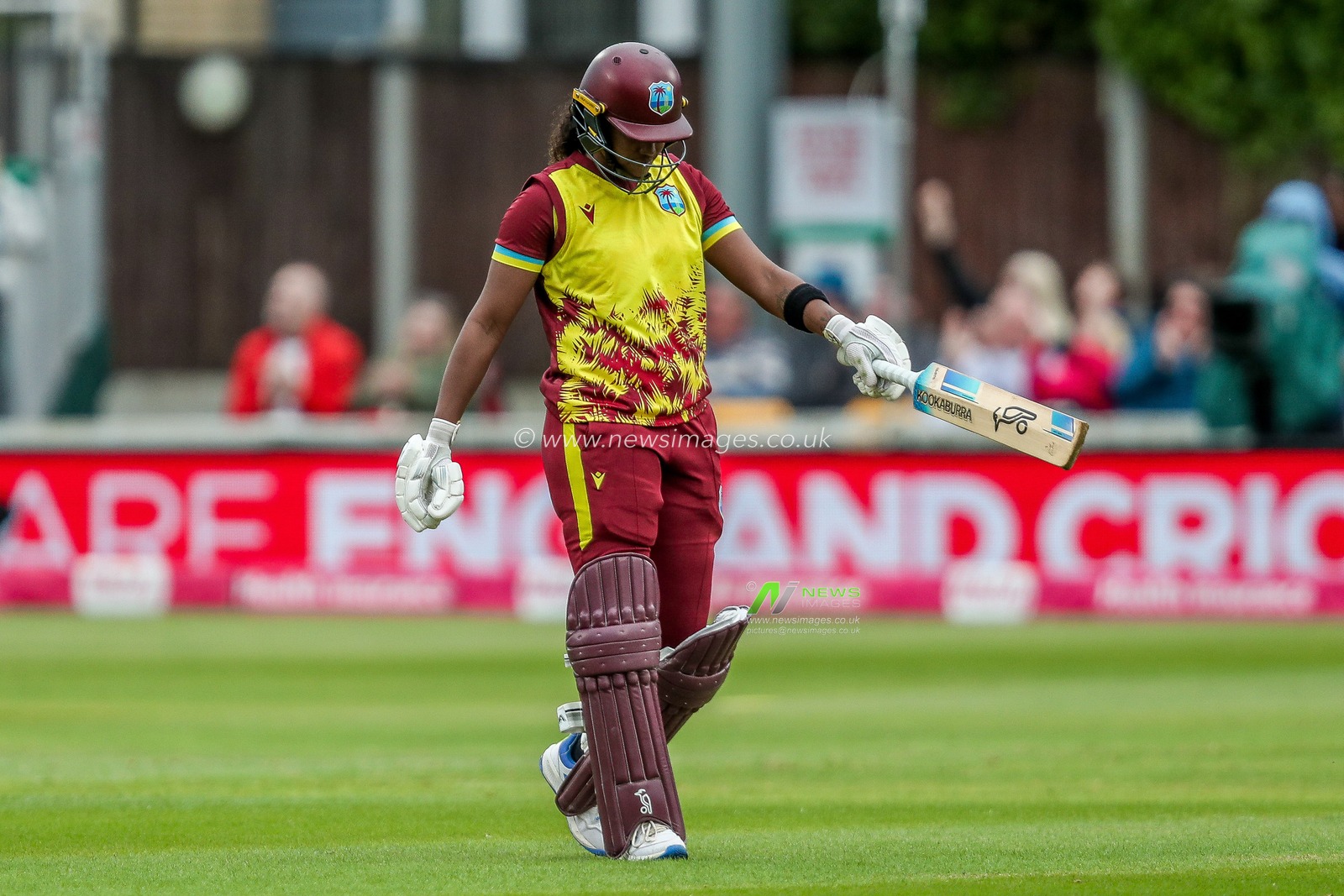 Hayley Matthews of West Indies Women looks dejected following her dismissal during the 3rd Vitality IT20 Series match England Women vs West Indies Women at The Cloud County Ground, Chelmsford, United Kingdom, 26th May 2025

(Photo by Izzy Poles/News Images)