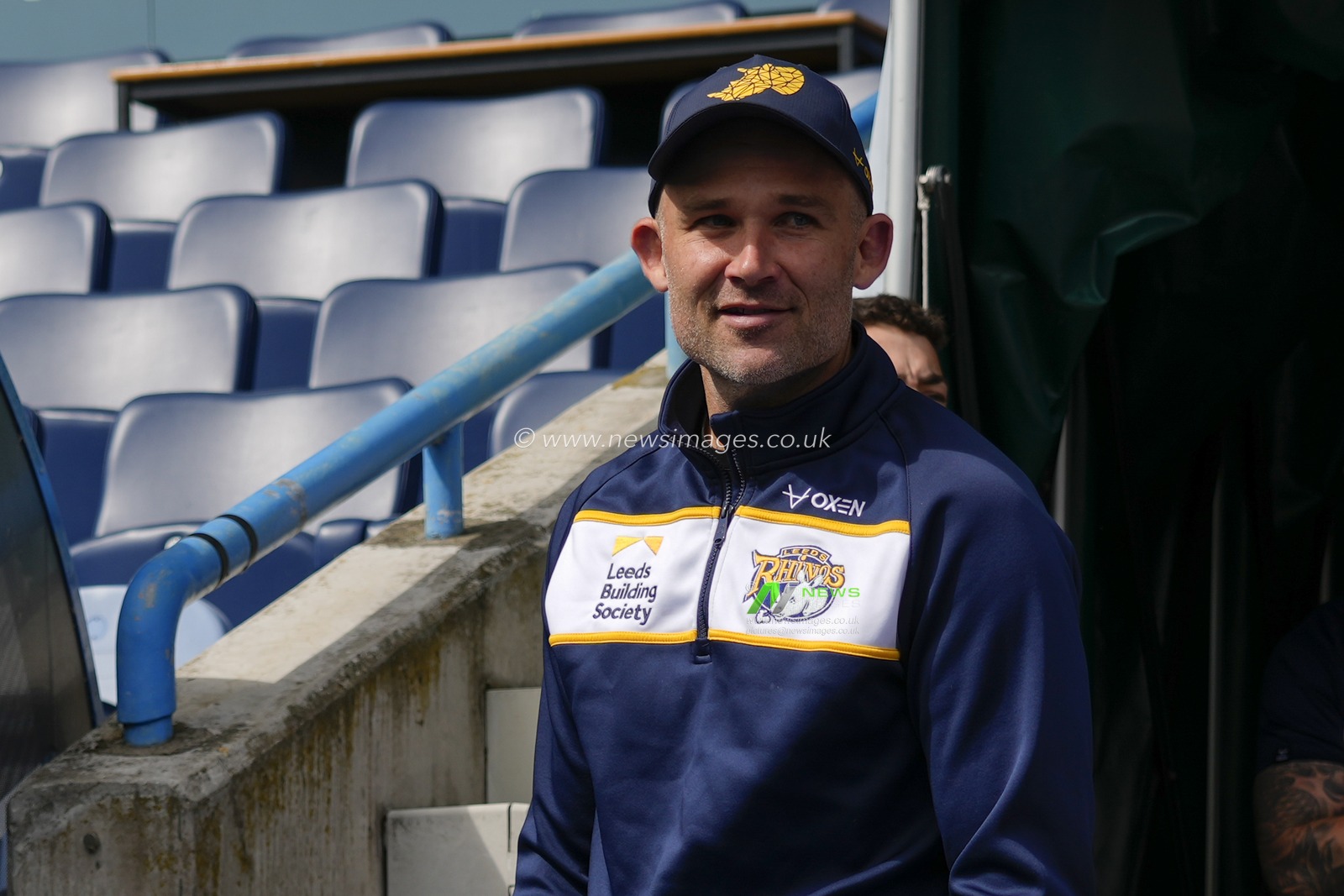 Rohan Smith Head Coach of Leeds Rhinos inspects the pitch before the Betfred Super League Round 23 match Huddersfield Giants vs Leeds Rhinos at John Smith's Stadium, Huddersfield, United Kingdom, 27th August 2023

(Photo by Steve Flynn/News Images)