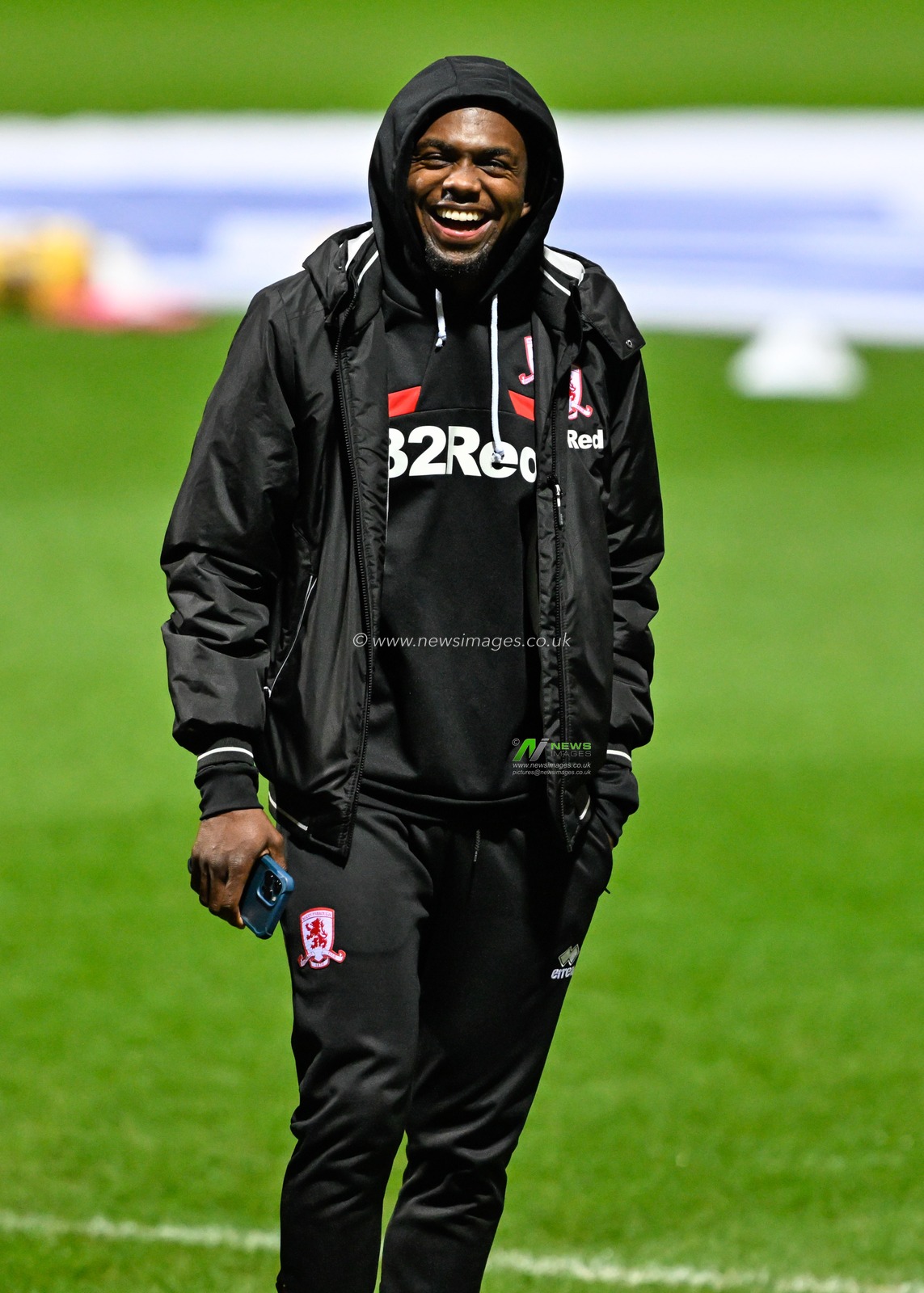 Anfernee Dijksteel of Middlesbrough all smiles as he inspects the pitch ahead of the match, during the Sky Bet Championship match Preston North End vs Middlesbrough at Deepdale, Preston, United Kingdom, 14th February 2024

(Photo by Cody Froggatt/News Images)
