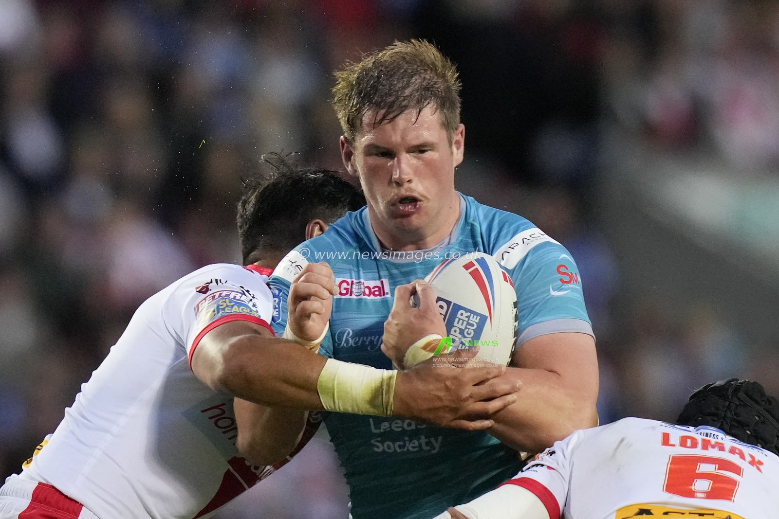 Tom Holroyd #18 of Leeds Rhinos during the Betfred Super League Round 20 match St Helens vs Leeds Rhinos at Totally Wicked Stadium, St Helens, United Kingdom, 28th July 2023

(Photo by Steve Flynn/News Images)