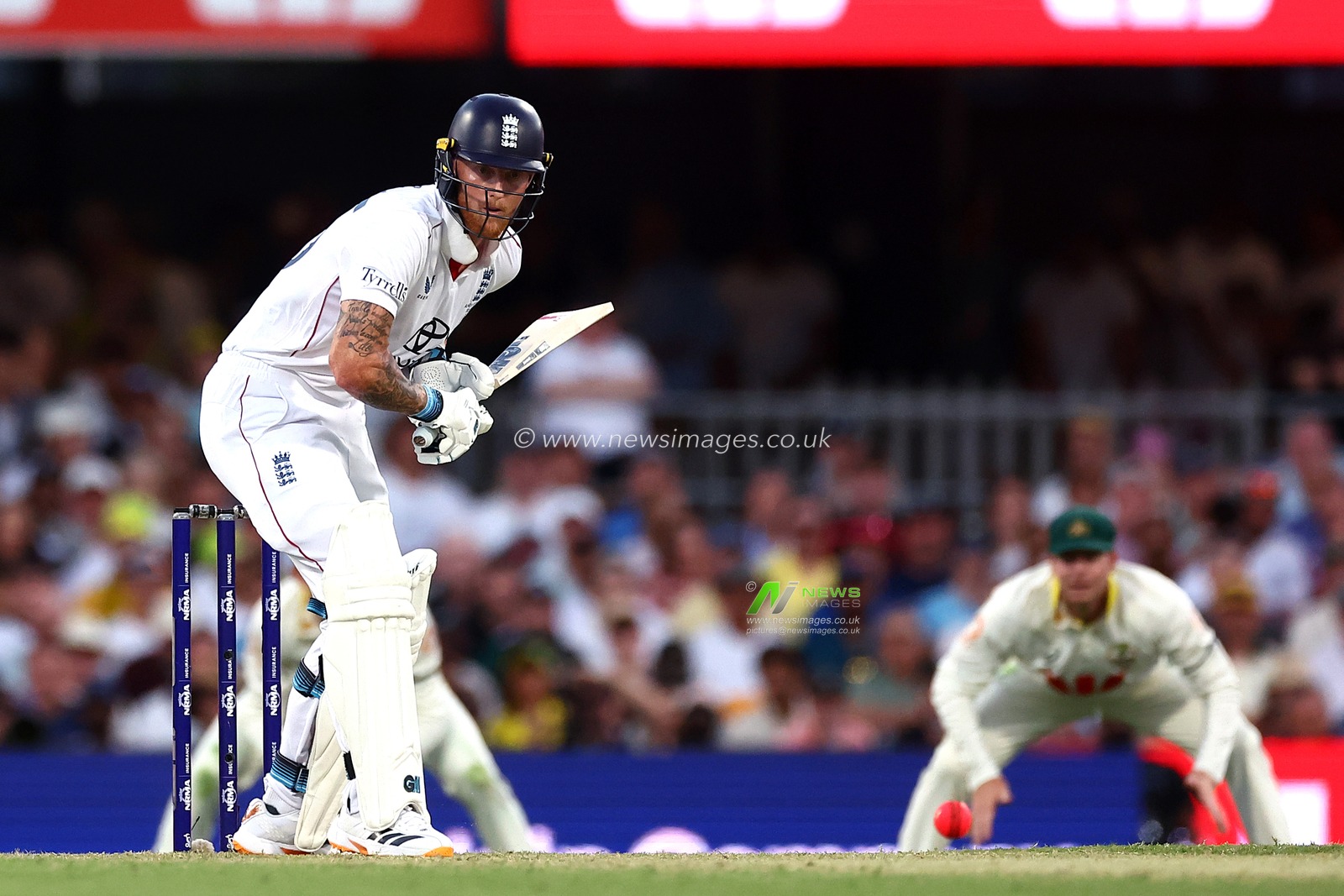 Ben Stokes of England bats during the NRMA Insurance Ashes Second Test Day 1 Series match Australia vs England at The Gabba, Brisbane Cricket Ground, Brisbane, Australia, 4th December 2025

(Photo by Patrick Hoelscher/News Images)

*** GER AUT SUI OUT ***
