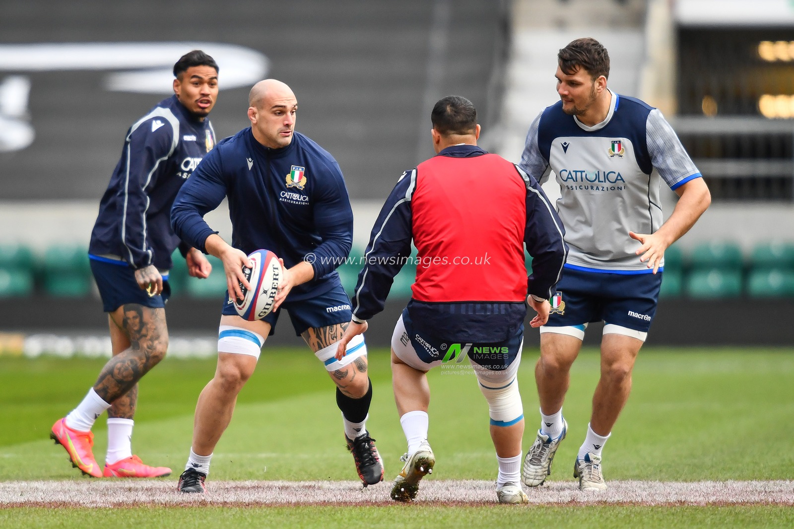 Marco Lazzaroni of Italy in action during the captains run training session