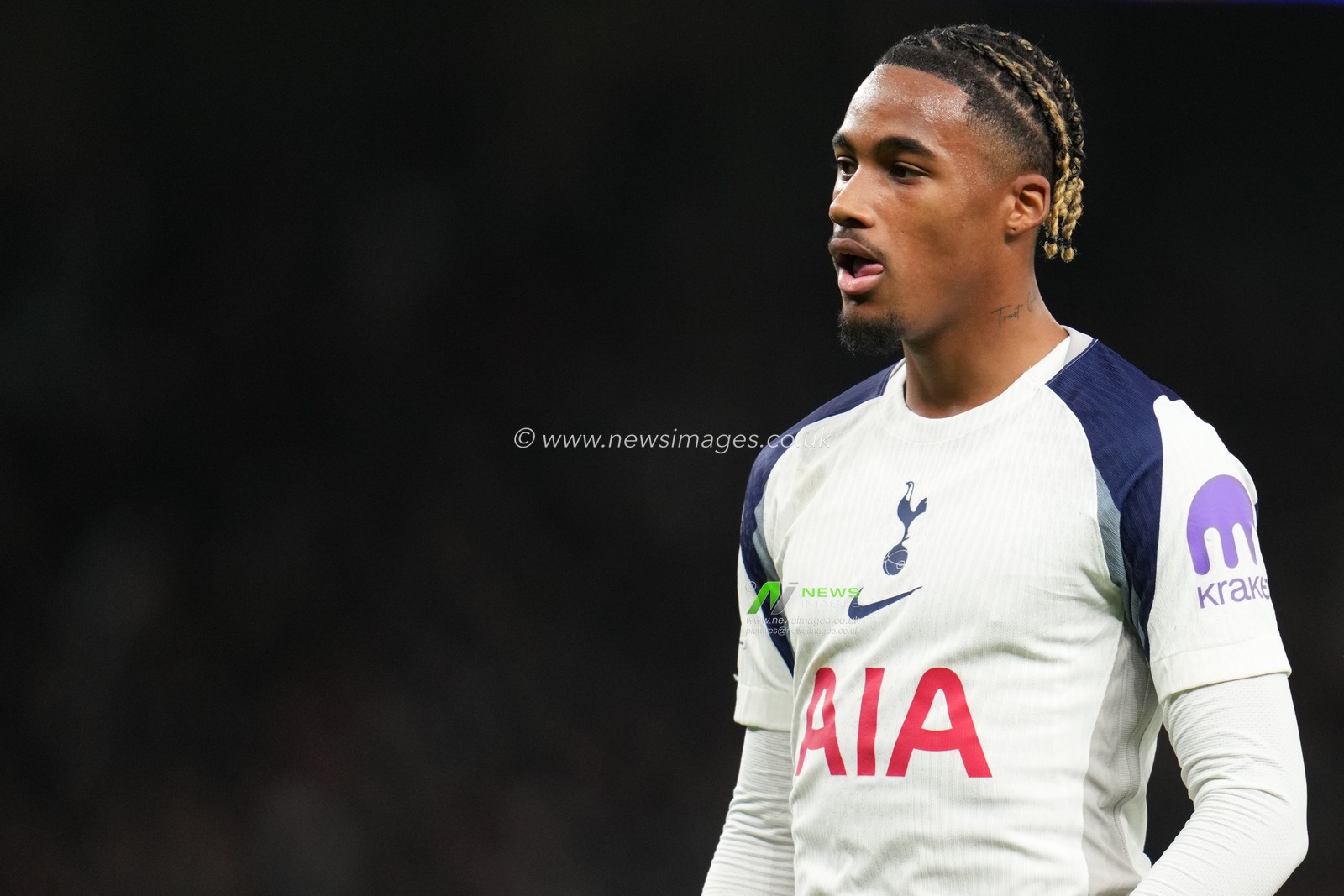 Wilson Odobert of Tottenham Hotspur during the UEFA Champions League Matchday 6 of 8 Tottenham Hotspur vs Slavia Prague at Tottenham Hotspur Stadium, London, United Kingdom, 9th December 2025

(Photo by Harvey Murphy/News Images)

*** GER AUT SUI OUT ***