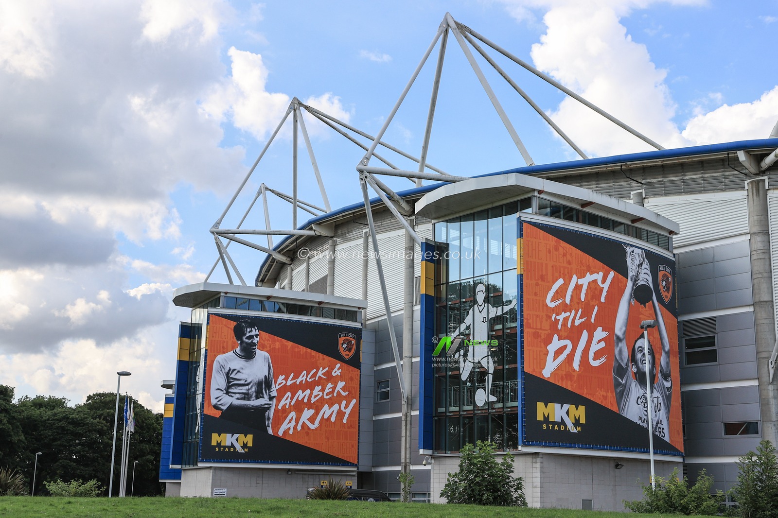 New Hull City branding at the MKM stadium ahead of this evenings Carabao Cup game, Hull City v Wigan Athletic