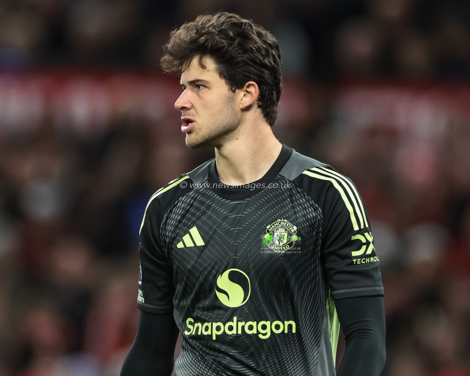 Manchester United goalkeeper Senne Lammens during the Premier League match Manchester United vs Brighton and Hove Albion at Old Trafford, Manchester, United Kingdom, 25th October 2025

(Photo by Mark Cosgrove/News Images)