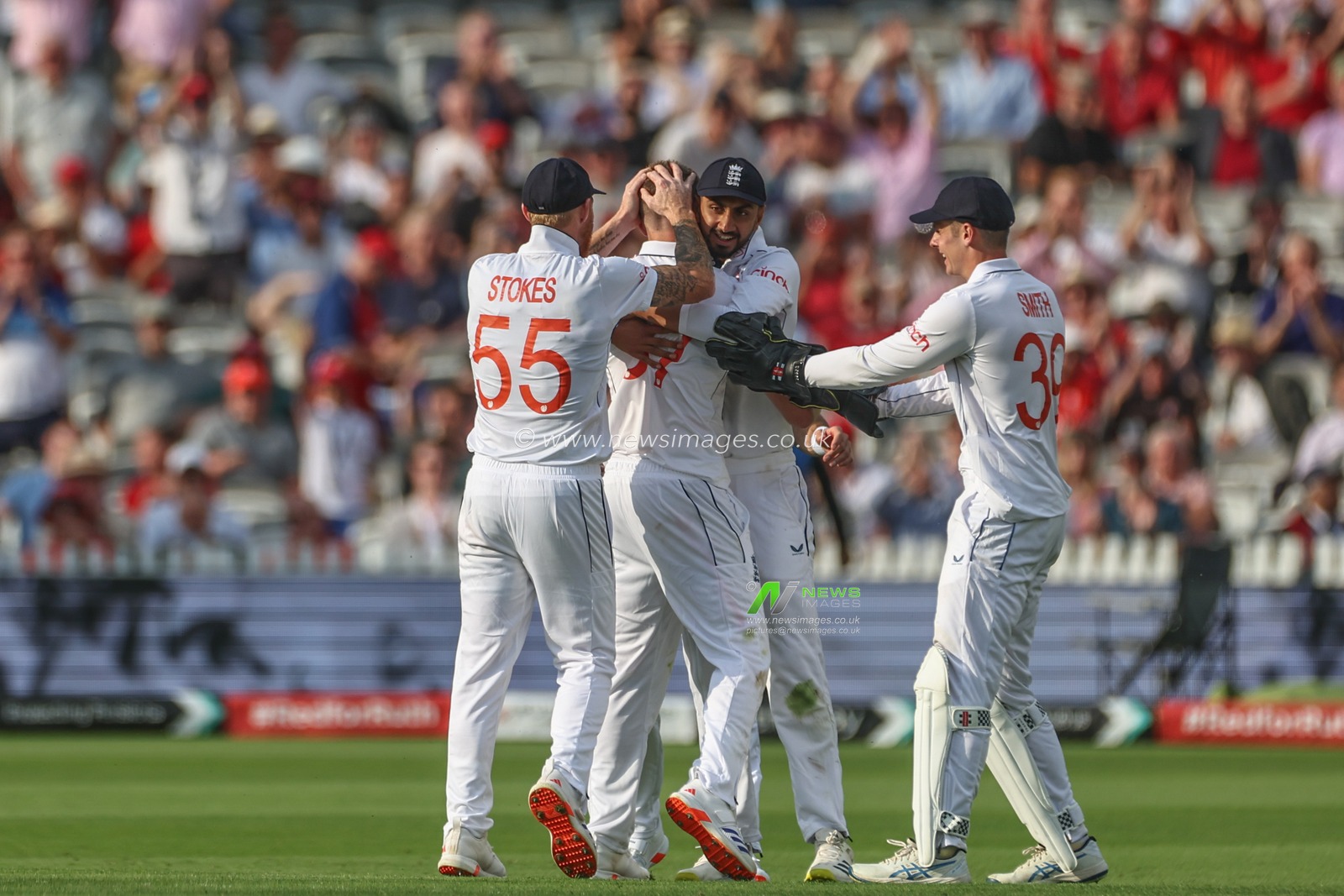 Ben Stokes of England celebrates the wicket of Jason Holder of West Indies during the Rothesay Test Match Day Two England v West Indies at Lords, London, United Kingdom, 11th July 2024

(Photo by Mark Cosgrove/News Images)