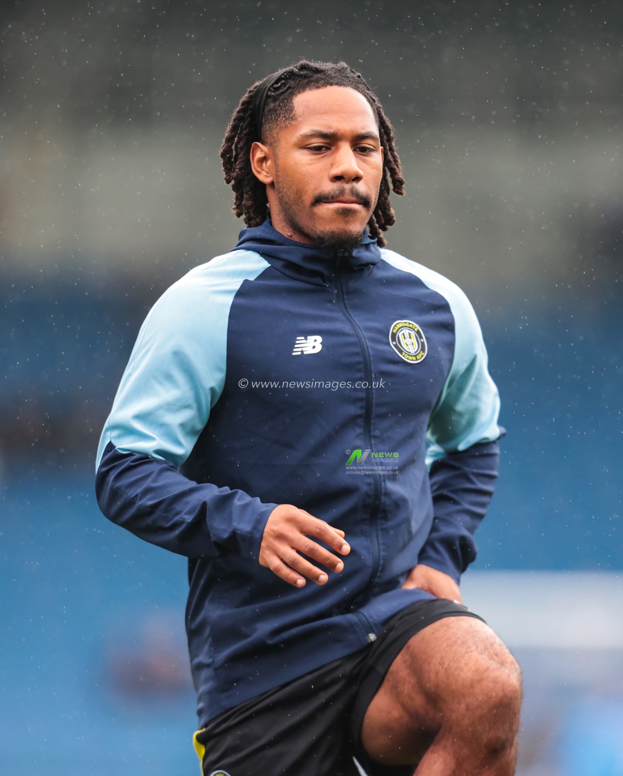 Zico Asare of Harrogate Town in the pregame warmup session prior to the Sky Bet League 2 match Chesterfield vs Harrogate Town at SMH Group Stadiumact Stadium, Chesterfield, United Kingdom, 22nd March 2025

(Photo by Richard Bierton/News Images)