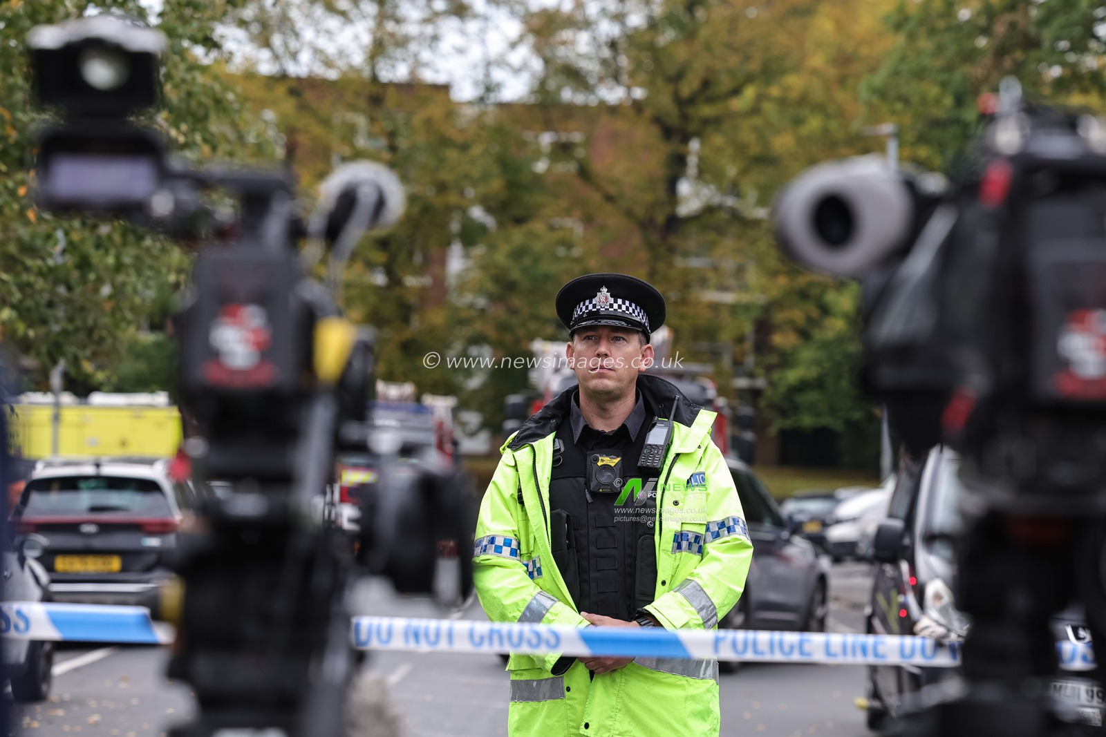 A police cordon is on place during the Manchester synagogue attack at Manchester Synagogue, Manchester, United Kingdom, 2nd October 2025

(Photo by Mark Cosgrove/News Images)