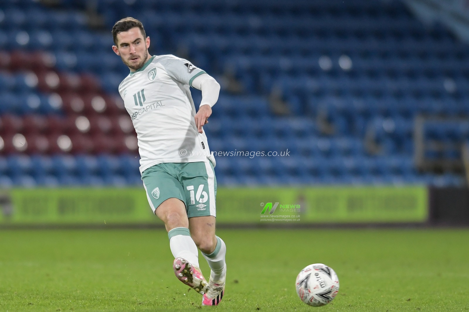 Lewis Cook #16 of Bournemouth in action during the game