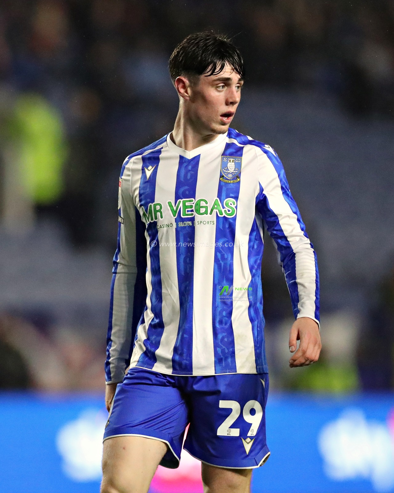 George Brown of Sheffield Wednesday during the Sky Bet Championship match Sheffield Wednesday vs Derby County at Hillsborough, Sheffield, United Kingdom, 15th December 2025(Photo by Sam Eaden/News Images)*** GER AUT SUI OUT ***