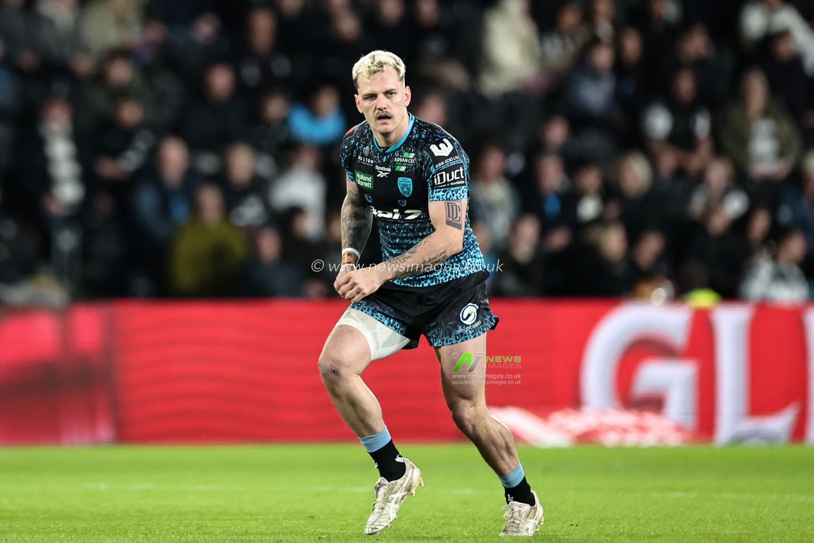 Ethan O'neill of Leigh Leopards during the Betfred Super League Round 4 match Hull FC vs Leigh Leopards at MKM Stadium, Hull, United Kingdom, 6th March 2025

(Photo by Mark Cosgrove/News Images)