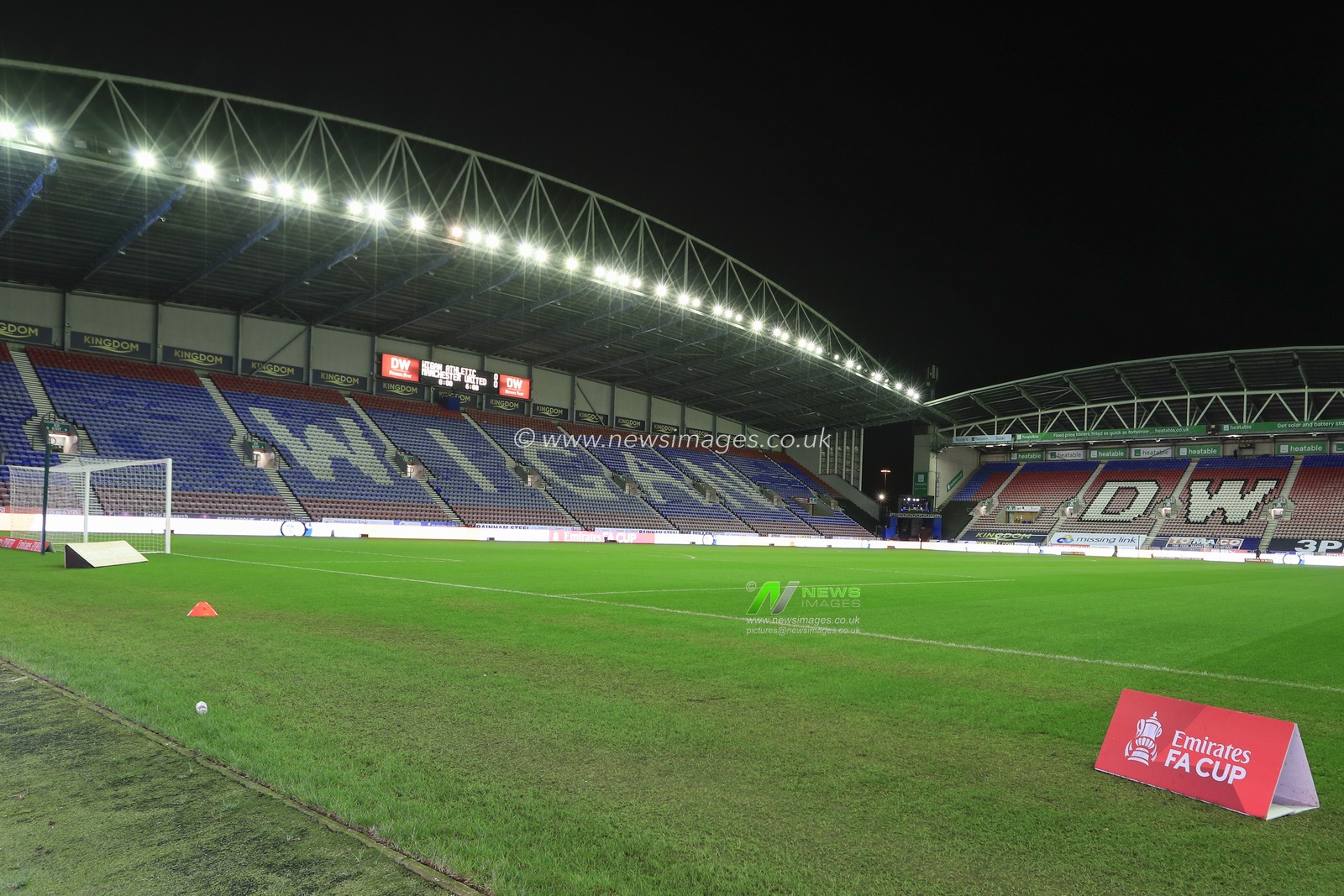 Inside the stadium ahead of the Emirates FA Cup Third Round match Wigan Athletic vs Manchester United at DW Stadium, Wigan, United Kingdom, 8th January 2024

(Photo by Conor Molloy/News Images)