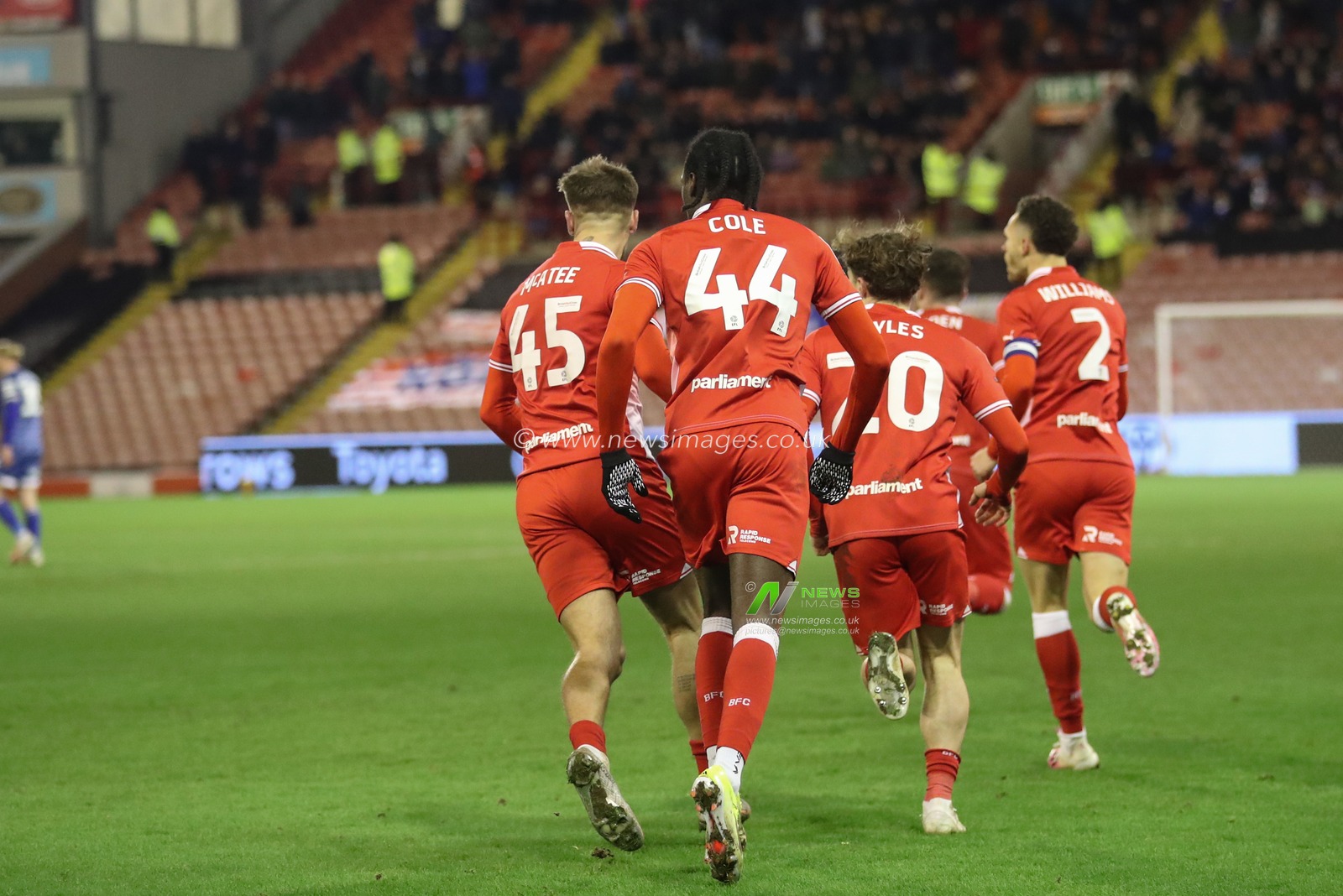 Devante Cole of Barnsley celebrates his goal to make it 1-1 during the Sky Bet League 1 match Barnsley vs Carlisle United at Oakwell, Barnsley, United Kingdom, 16th January 2024

(Photo by Alfie Cosgrove/News Images)