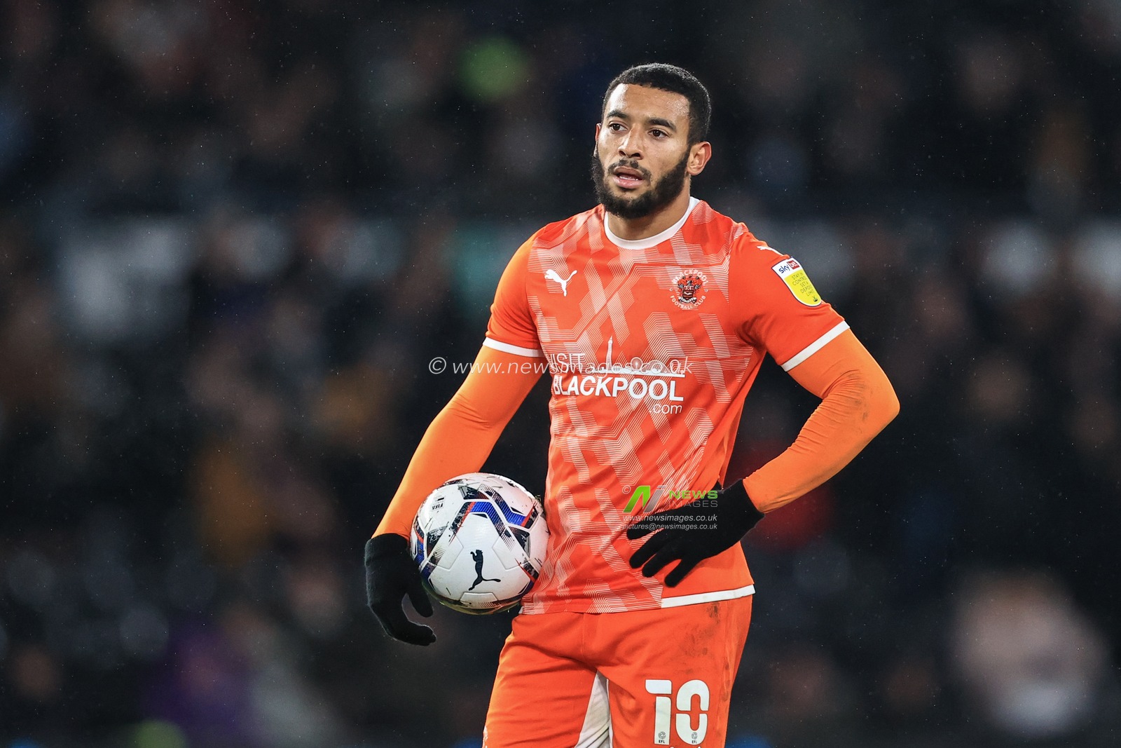 Keshi Anderson #10 of Blackpool during the game