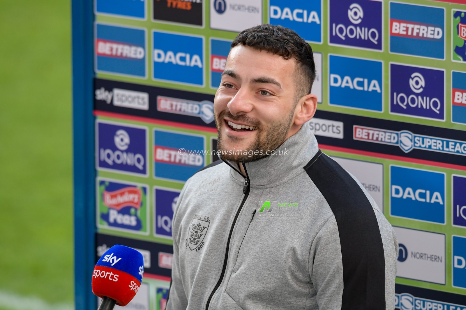 Jake Connor (1) of Hull FC during a pre game interview