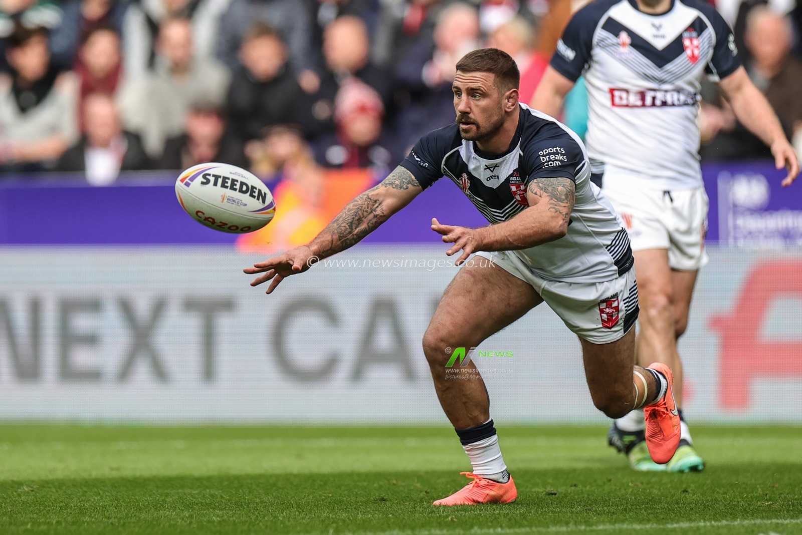 Michael McIlorum of England during the Rugby League World Cup 2021 match England vs Samoa at St. James's Park, Newcastle, United Kingdom, 15th October 2022

(Photo by Mark Cosgrove/News Images)