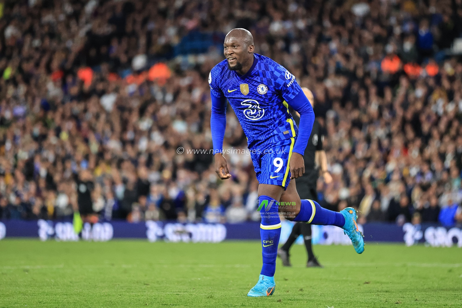 Romelu Lukaku #9 of Chelsea celebrates his goal to make it 0-3