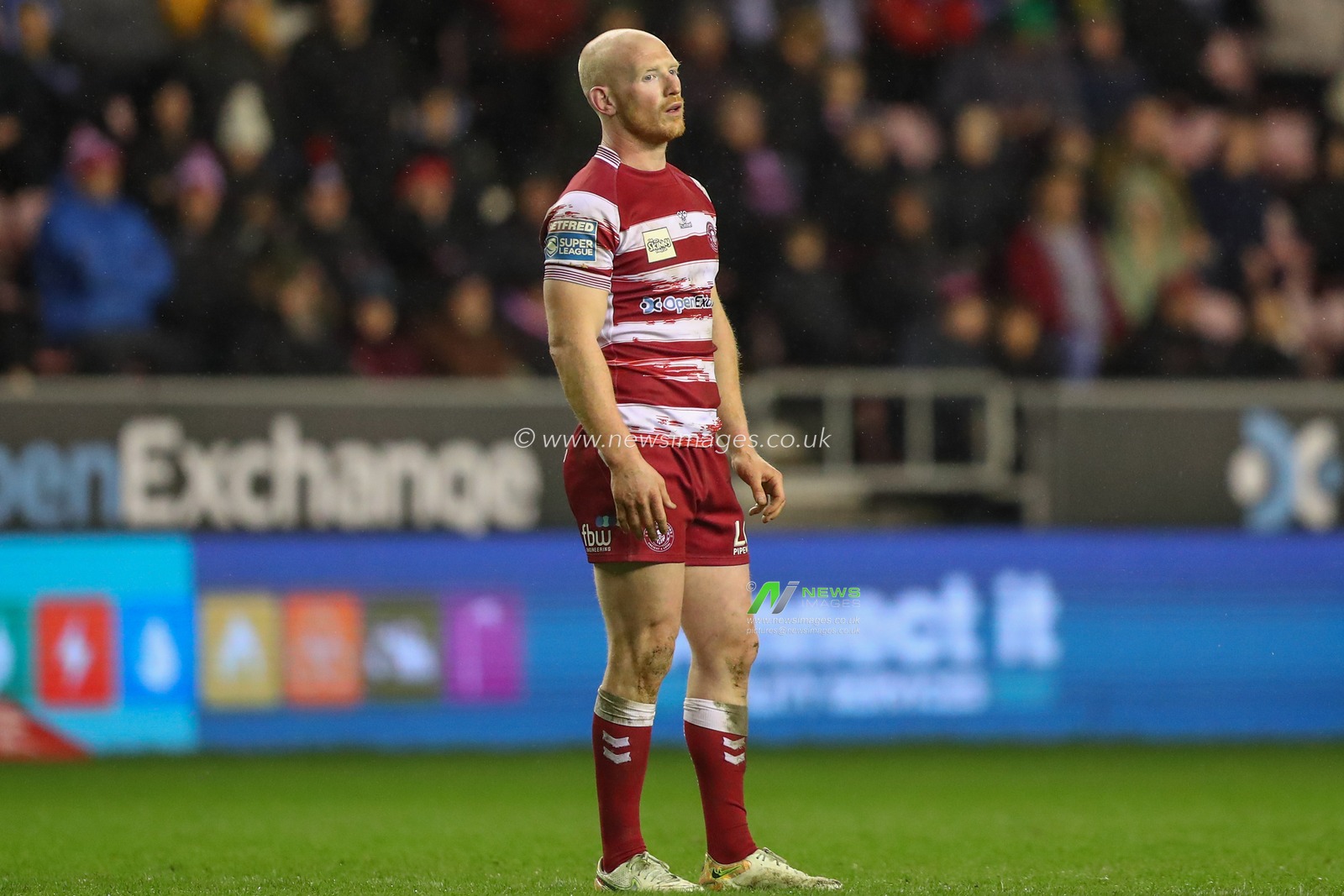 Liam Farrell #12 of Wigan Warriors looks on during the Betfred Super League match Wigan Warriors vs Salford Red Devils at DW Stadium, Wigan, United Kingdom, 24th March 2023

(Photo by Gareth Evans/News Images)