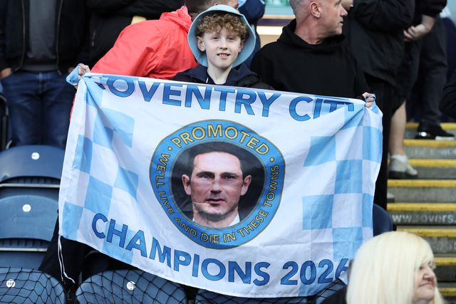 Coventry City fans ahead of the Sky Bet Championship match Blackburn Rovers vs Coventry City at Ewood Park, Blackburn, United Kingdom on 17 April 2026

(Photo by Jorge Horsted/News Images)