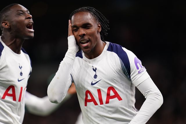 Mathys Tel of Tottenham Hotspur celebrates goal to make it 1-0 during the Premier League match Tottenham Hotspur vs Leeds United at Tottenham Hotspur Stadium, London, United Kingdom on 11 May 2026

(Photo by Harvey Murphy/News Images)