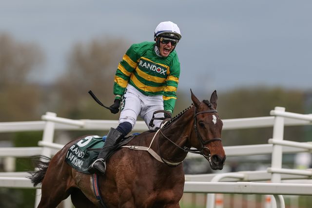 Paul Townend wins the 16:00 Randox Grand National Handicap Chase on I Am Maximus during the Randox Grand National Day 2024 at Aintree Racecourse, Liverpool, United Kingdom, 13th April 2024

(Photo by Mark Cosgrove/News Images)