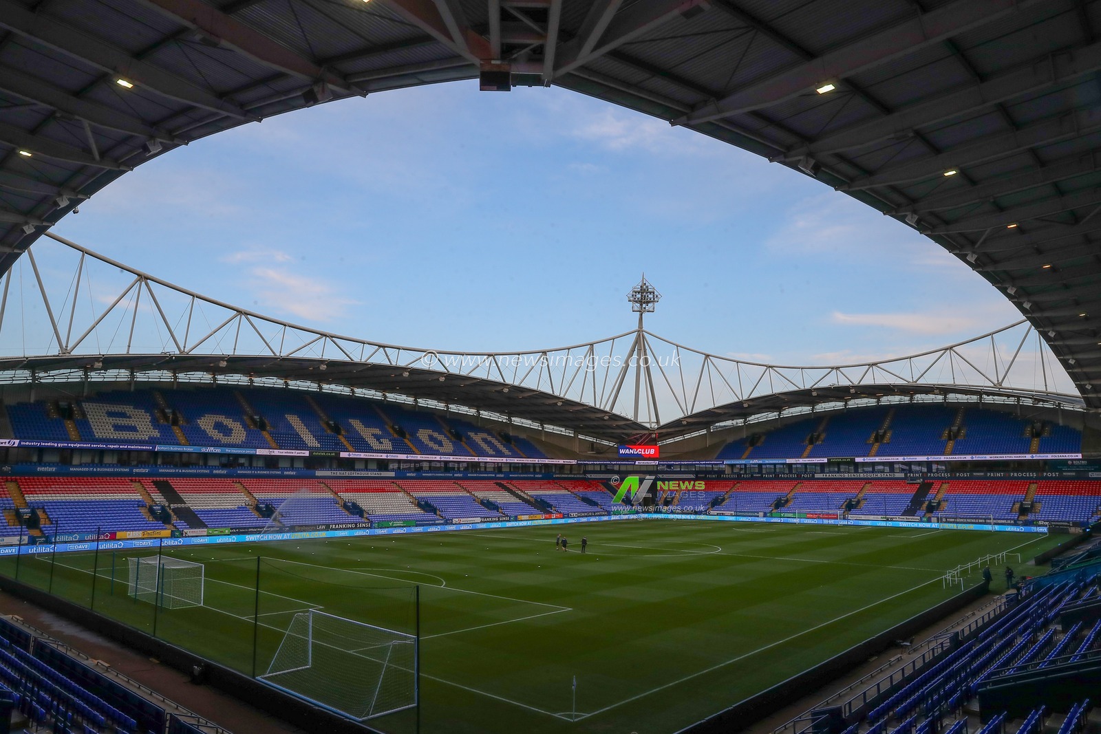 A general view inside of Toughsheet Community Stadium, home of Bolton Wanderers ahead of the EFL Trophy match Bolton Wanderers vs Manchester United U21 at Toughsheet Community Stadium, Bolton, United Kingdom, 26th September 2023

(Photo by Gareth Evans/News Images)