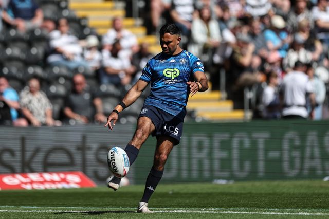 Bevan French of Wigan Warriors in the pre-game warm up during the Betfred Super League Round 9 match Hull FC vs Wigan Warriors at MKM Stadium, Hull, United Kingdom, 27th April 2025

(Photo by Mark Cosgrove/News Images)