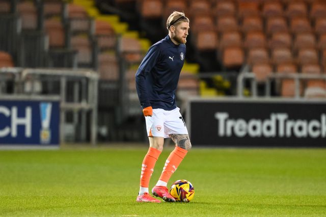 Hayden Coulson of Blackpool during the pre-game warmup ahead of the Vertu Trophy match Blackpool vs Aston Villa U21 at Bloomfield Road, Blackpool, United Kingdom, 17th December 2024

(Photo by Craig Thomas/News Images)