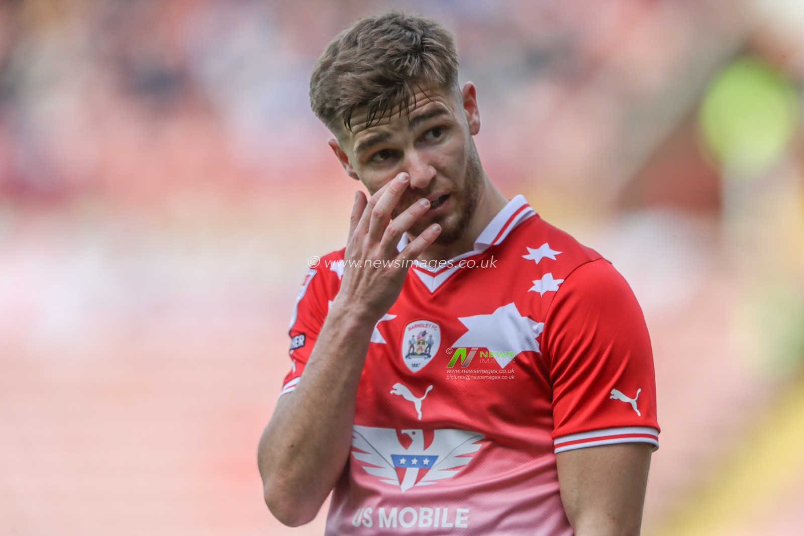 John Mcatee of Barnsley during the Sky Bet League 1 match Barnsley vs Reading at Oakwell, Barnsley, United Kingdom, 13th April 2024

(Photo by Alfie Cosgrove/News Images)