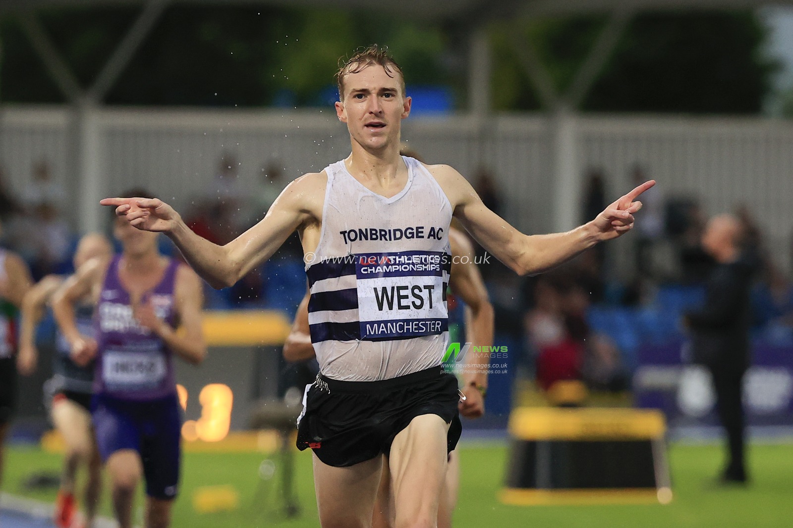 James West runs on to win gold in the menâ€™s 5000m during the UK Athletics Championships at Manchester Regional Arena, Manchester, United Kingdom, 8th July 2023

(Photo by Conor Molloy/News Images)